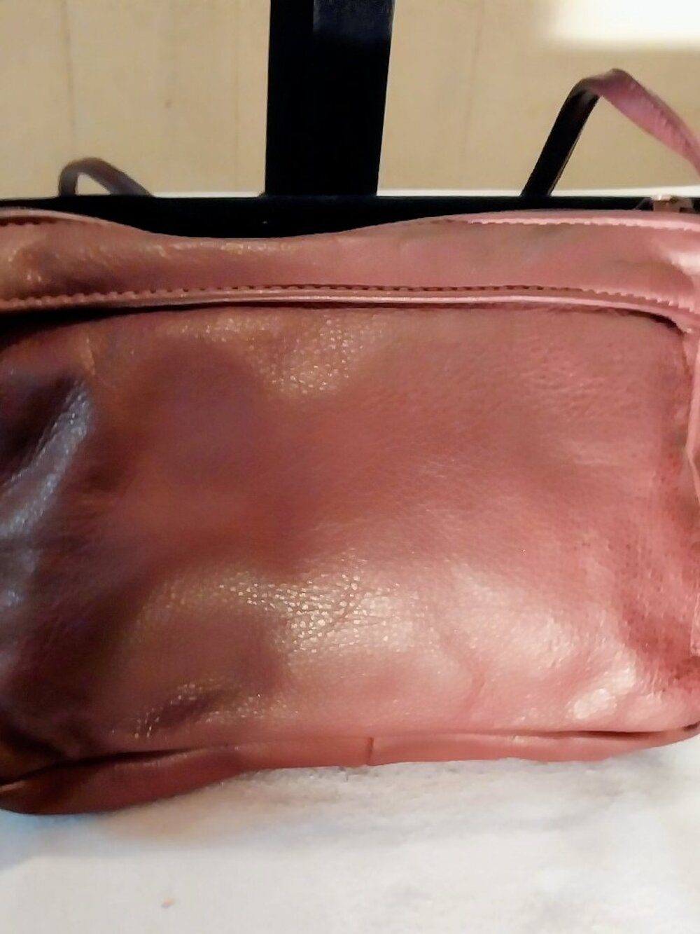 Unbranded Deep Purple Leather Crossbody Purse 9X6X2